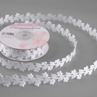 Лента фигурная &laquo;Ветви с цветами&raquo;, 20 мм, 9 &plusmn; 0,5 м, цвет белый