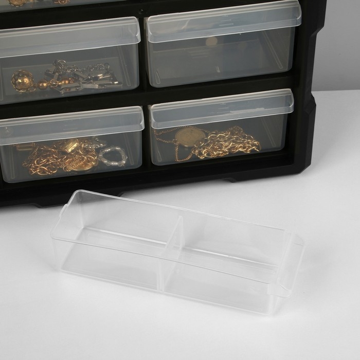 Органайзер универсальный &laquo;Ящик&raquo; 39 мест, пластик, 38,5&times;16&times;47,5 см, цвет чёрный