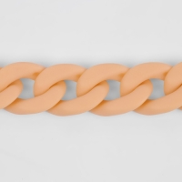 Цепочка для сумки, пластиковая, матовая, 23 &times; 17 мм, 120 см, цвет оранжево-бежевый