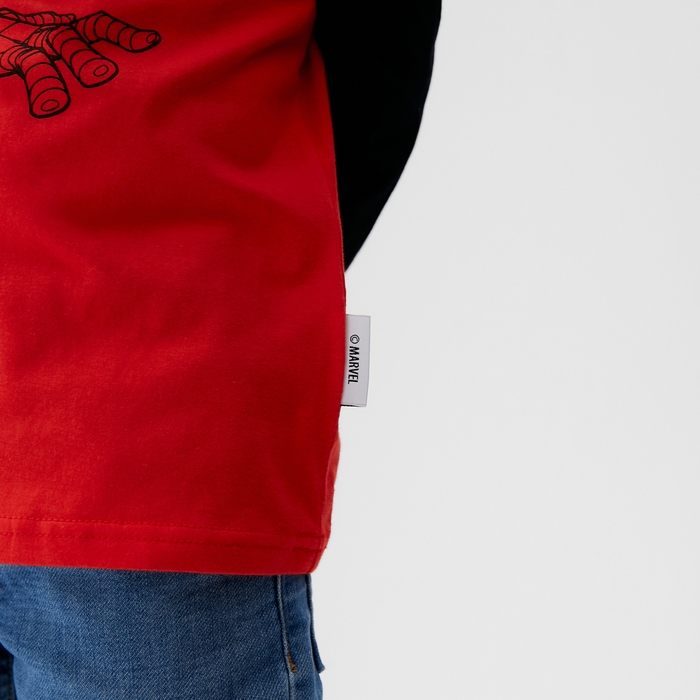 Футболка с длинным рукавом MARVEL "Человек паук", рост 122-128 (34), красный/чёрный