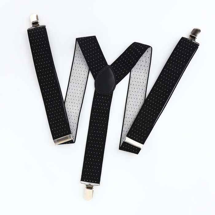 Подтяжки взрослые, ширина 2,5 см, цвет чёрный Подтяжки взрослые, ширина 2,5 см, цвет чёрный