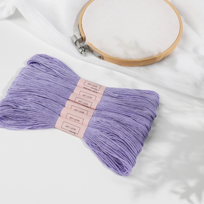 Набор ниток мулине №155, 8 &plusmn; 1 м, 6 шт, цвет сине-фиолетовый