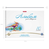 Альбом для акварели А4, 10 листов на спирали, Erich Krause Birds, блок 180 г/м², экстра белая, перфорация для отрыва, твердая подложка Альбом для акварели А4, 10 листов на спирали, Erich Krause Birds, блок 180 г/м², экстра белая, перфорация для отрыва, твердая подложка