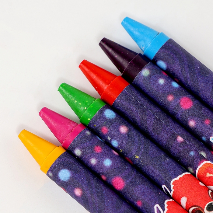 Восковые мелки - карандаши с блёстками «Панда», 6 цветов Восковые мелки - карандаши с блёстками «Панда», 6 цветов