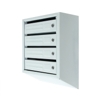 Ящик почтовый многосекционный, 4 секций, с задней стенкой, серый, дверка МИКС Ящик почтовый многосекционный, 4 секций, с задней стенкой, серый, дверка МИКС