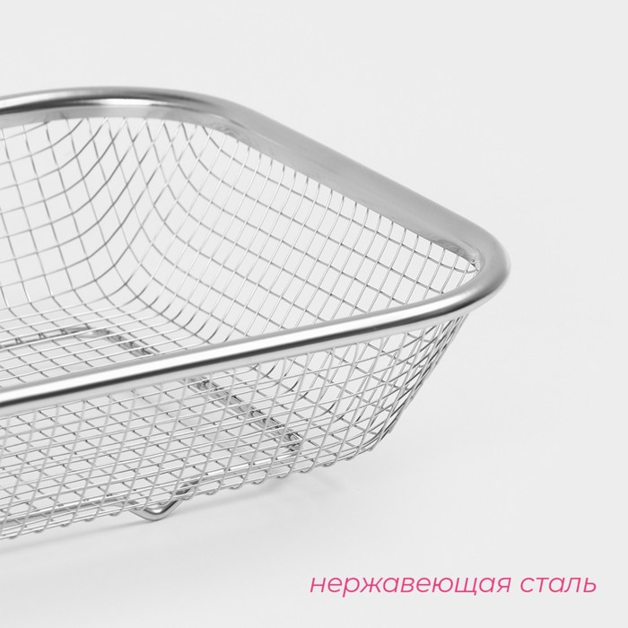 Сито - корзинка Доляна, 201 сталь, 30×22 см Сито - корзинка Доляна, 201 сталь, 30×22 см