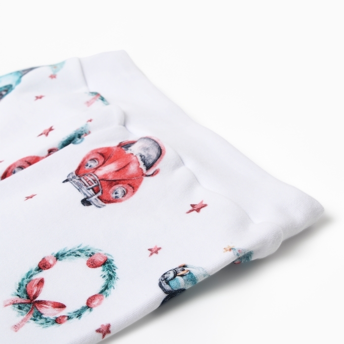 Пижама детская MINAKU "New Year's cars", цвет белый, рост 80-86 см