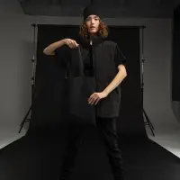 Шопер B4, черный с черными ручками