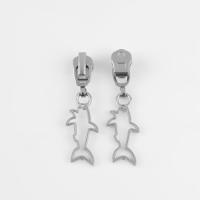 Бегунок автоматический для металлической молнии, №3, декоративный «Акула», 10 шт, цвет никель Бегунок автоматический для металлической молнии, №3, декоративный «Акула», 10 шт, цвет никель