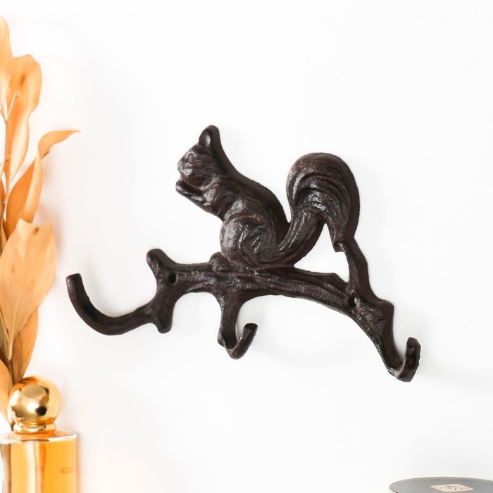 Крючки декоративные чугун "Белочка" 21х3х12,5 см