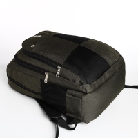 Рюкзак школьный из текстиля, 2 отдела, 4 кармана, цвет зелёный Рюкзак школьный из текстиля, 2 отдела, 4 кармана, цвет зелёный