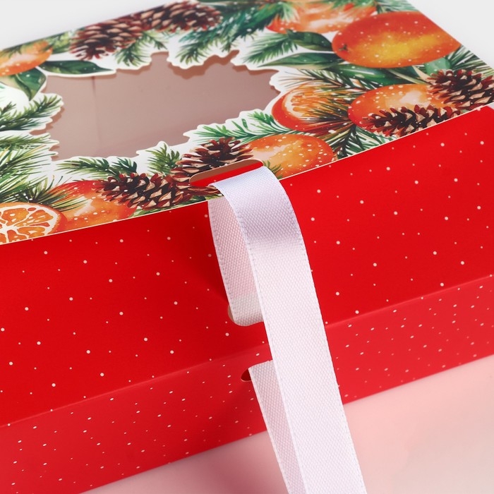Коробка новогодняя складная &laquo;Апельсины&raquo; 16.5 х 12.5 х 5 см, Новый год