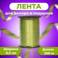 Лента для декора и подарков, хаки, 0,5 см х 250 м Лента для декора и подарков, хаки, 0,5 см х 250 м