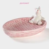 Блюдо сервировочное Доляна &laquo;Зайка&raquo;, 26&times;19,5&times;10,5 см, цвет розовый