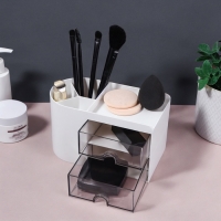 Органайзер для хранения, многоуровневый, 3 секции, 18 × 10 × 10 см, цвет белый/чёрный Органайзер для хранения, многоуровневый, 3 секции, 18 × 10 × 10 см, цвет белый/чёрный