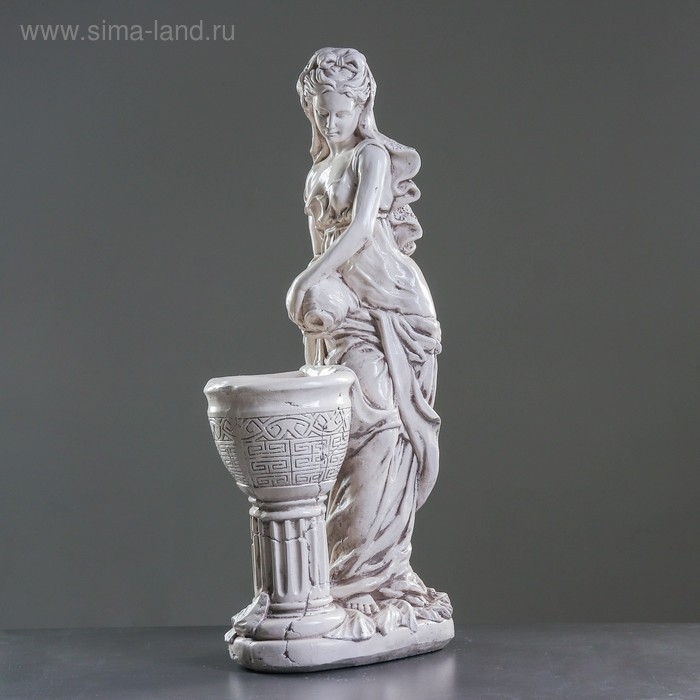 Фигура с кашпо "Офелия с кувшином" состаренный, 1,4л / 40х82х25см