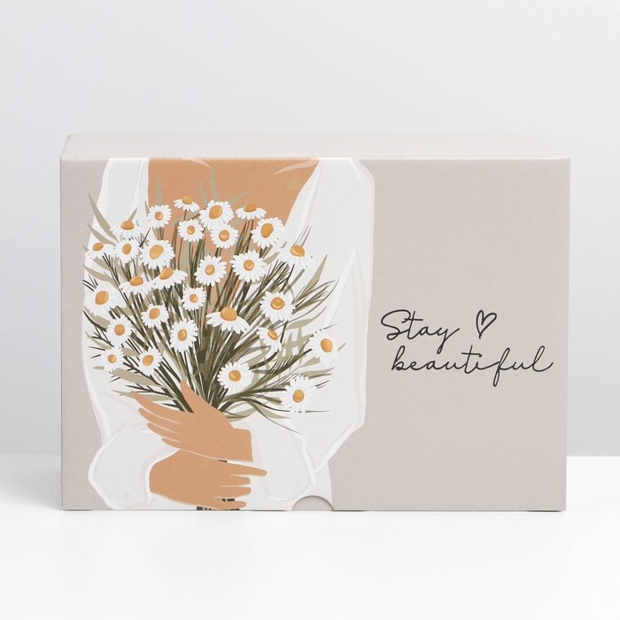 Коробка‒пенал, упаковка подарочная, &laquo;Stay beautiful&raquo;, 22 х 15 х 10 см