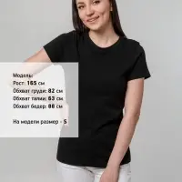 Футболка женская T-bolka Stretch Lady, черная, размер XL