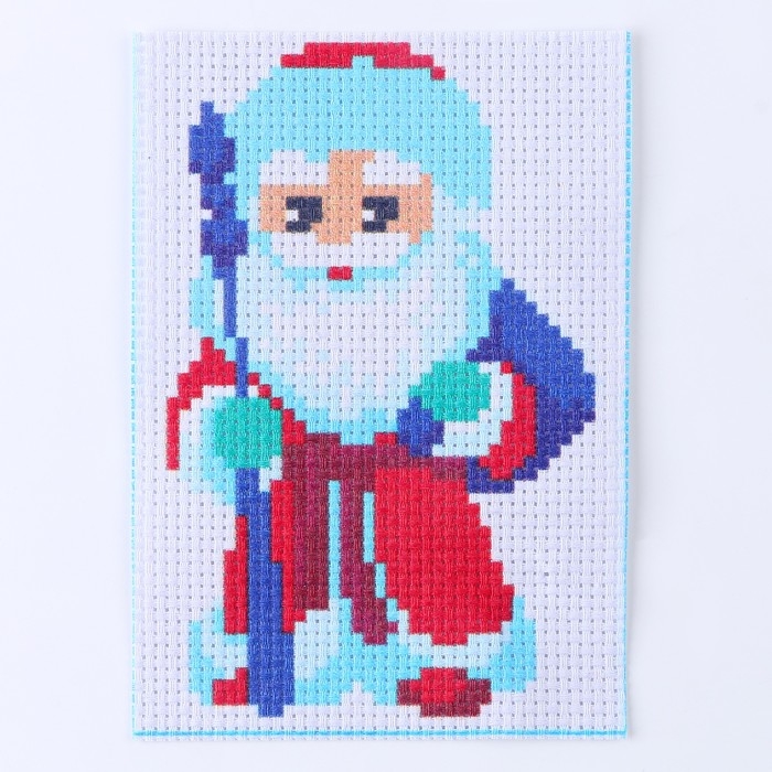 Вышивка крестиком на новый год &laquo;Дед Мороз&raquo;, 14 х 10 см, новогодний набор для творчества