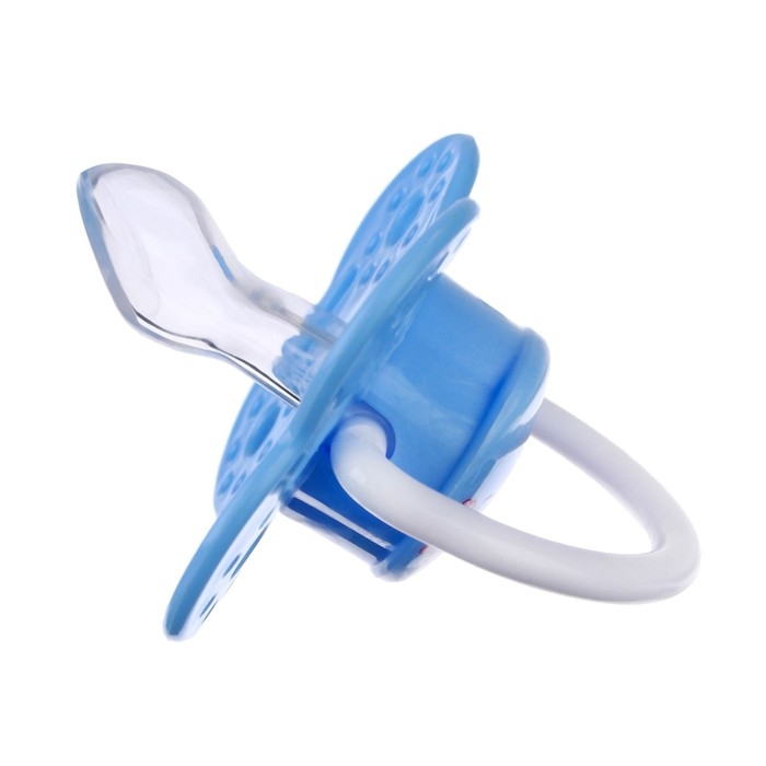 Соска - пустышка силиконовая ортодонтическая &laquo;Бабочка&raquo;, от 0 мес., с колпачком, цвет голубой