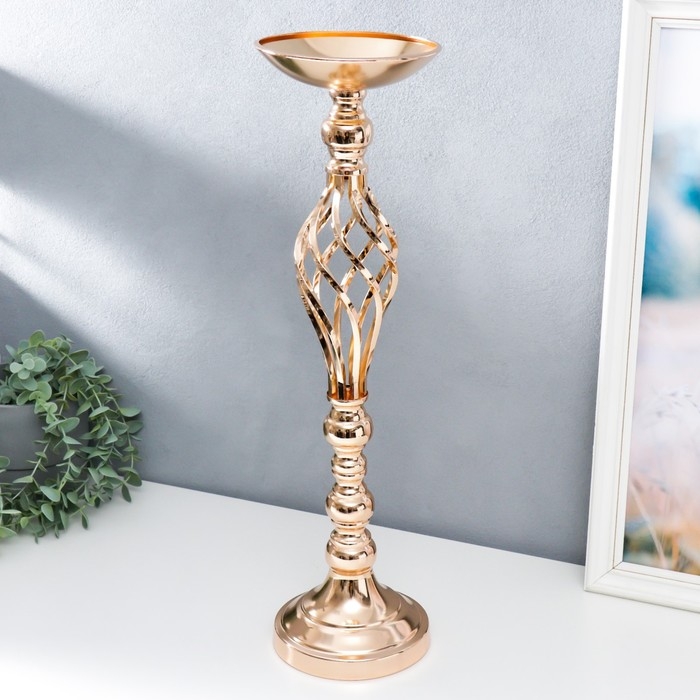 Подсвечник металл на 1 свечу Подсвечник металл на 1 свечу "Сплетение" золото 54х12х12 см
