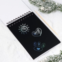 Блокнот - гравюра на новый год «Подарки», 10 листов, лист наклеек Блокнот - гравюра на новый год «Подарки», 10 листов, лист наклеек