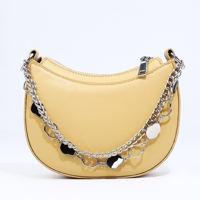 Сумка-багет на молнии, цвет жёлтый