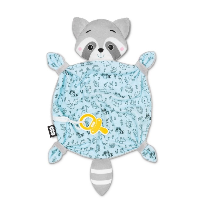 Комфортер - игрушка &laquo;Енотик&raquo; с держателем для соски, цвет серый, Мякиши
