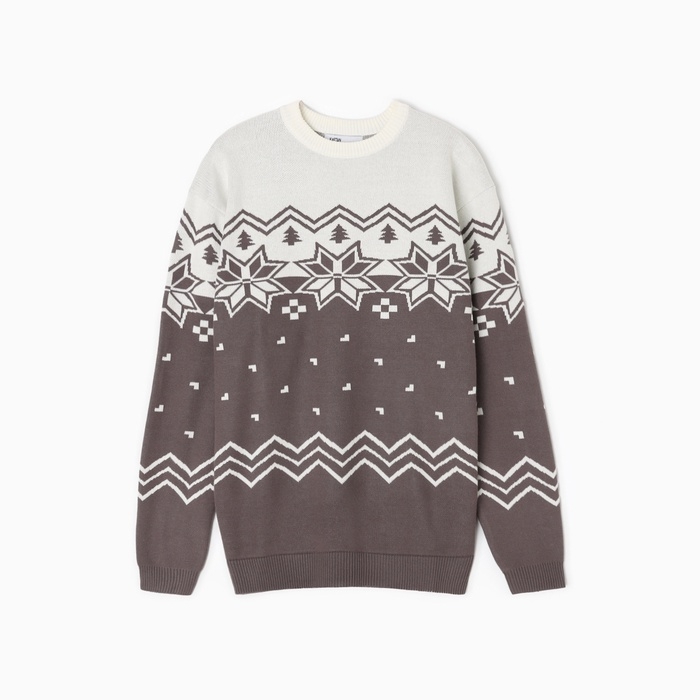 Новый год. Джемпер вязаный детский KAFTAN Scandinavia размер 32 (110-116 см), серый