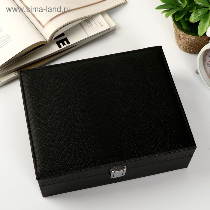 Шкатулка кожзам для украшений Шкатулка кожзам для украшений "Текстура" 8х29х23,5 см