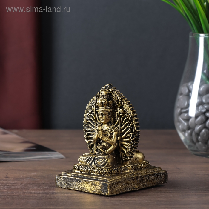 Нэцке полистоун бронза "Шива" 10х7,5х8,2 см