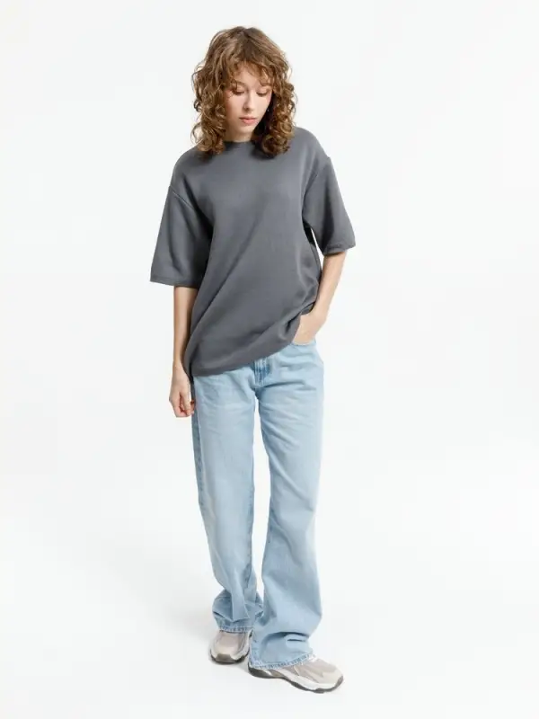 Джемпер с коротким рукавом Siluetti Volumica, серый, размер XS/S