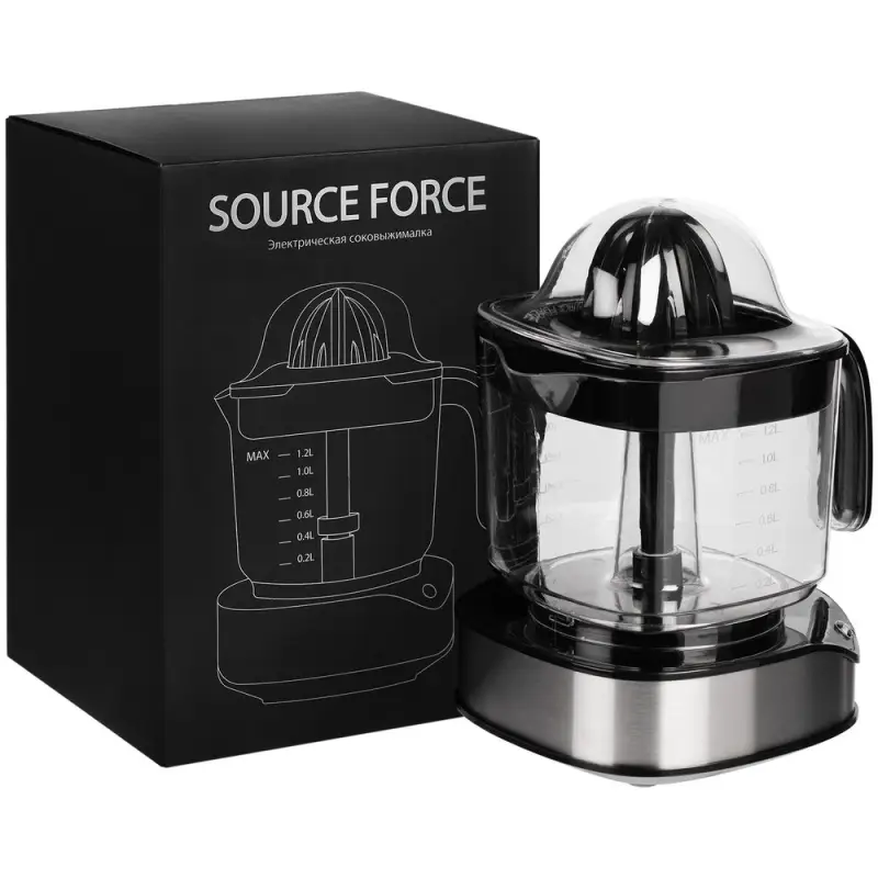 Электрическая соковыжималка для цитрусовых Source Force, серебристо-черная