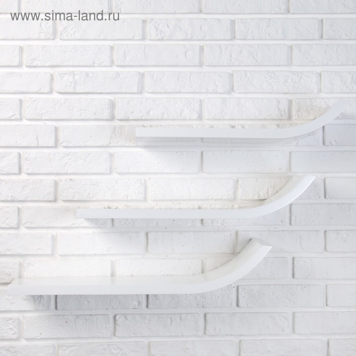 Набор настенных полок Набор настенных полок "Лыжи" белые, 60*15см, толщина 3см