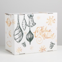 Коробка подарочная новогодняя складная &laquo;Новый год&raquo;, 31,2 х 25,6 х 16,1 см, Новый год