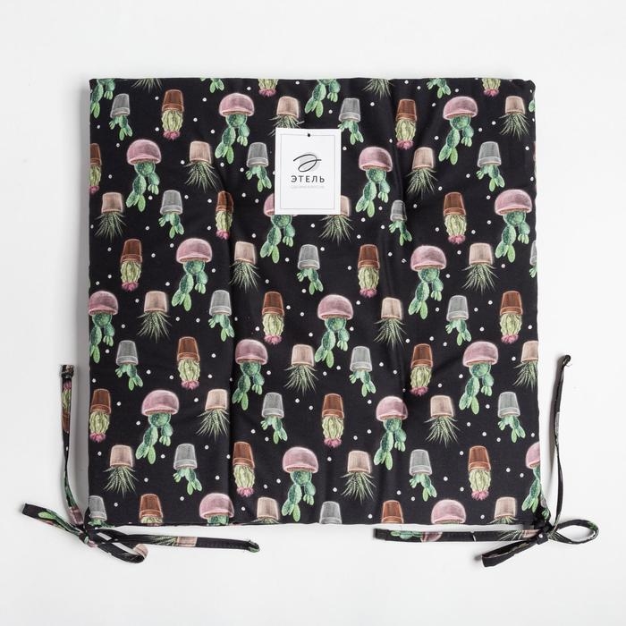 Сидушка на стул Этель Succulents 42х42см, 100% хлопок, 190 г/м2 Сидушка на стул Этель Succulents 42х42см, 100% хлопок, 190 г/м2