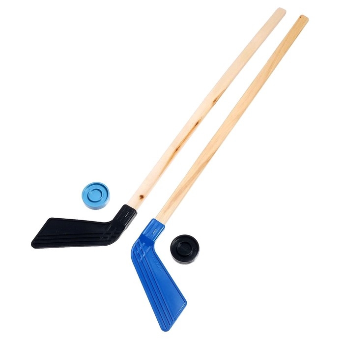 Детский хоккейный набор, 2 шайбы, 2 клюшки 80 см, МИКС Детский хоккейный набор, 2 шайбы, 2 клюшки 80 см, МИКС