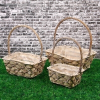 Набор корзин &laquo;Крестики&raquo;, 3 шт: 32&times;25&times;13/37 см, 26&times;18&times;12/33 см, 20&times;14&times;9/29 см