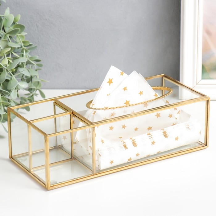 Шкатулка стекло салфетница и подставка Шкатулка стекло салфетница и подставка "Прозрачная" 7,5х11,5х25,5 см