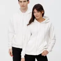 Толстовка унисекс оверсайз на молнии Zippy Terry, белая, размер M/L