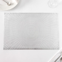 Салфетки сервировочные на стол Доляна &laquo;Ультра&raquo;, 45&times;30 см, 4 шт, цвет серебро