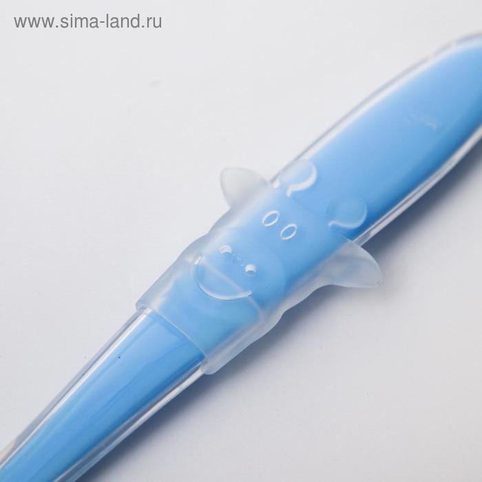 Ложка силиконовая детская &laquo;Жирафик&raquo;, цвет голубой