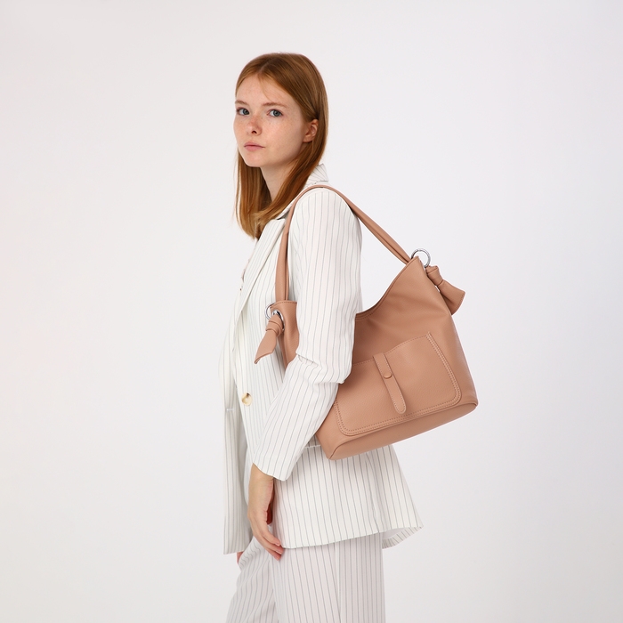 Сумка-тоут на молнии, 2 наружных кармана, цвет розовый Сумка-тоут на молнии, 2 наружных кармана, цвет розовый