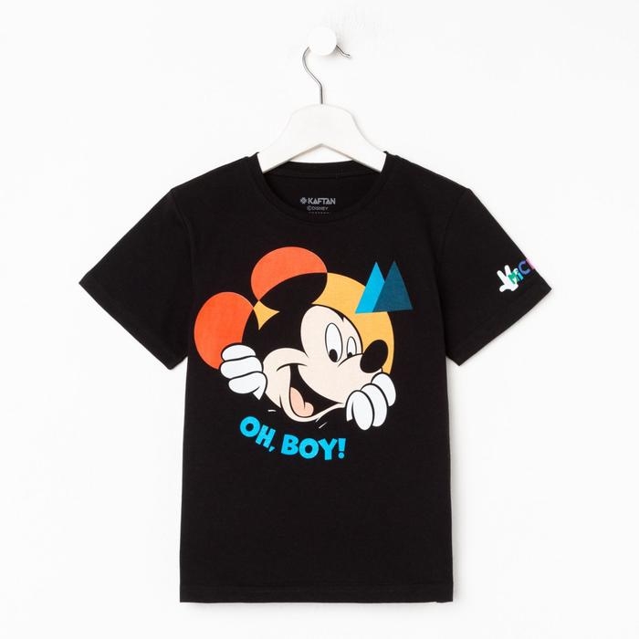 Футболка детская "Oh, boy" Микки Мауc, рост 98-104, черный