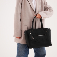 Сумка женская тоут, на молнии, цвет чёрный Сумка женская тоут, на молнии, цвет чёрный