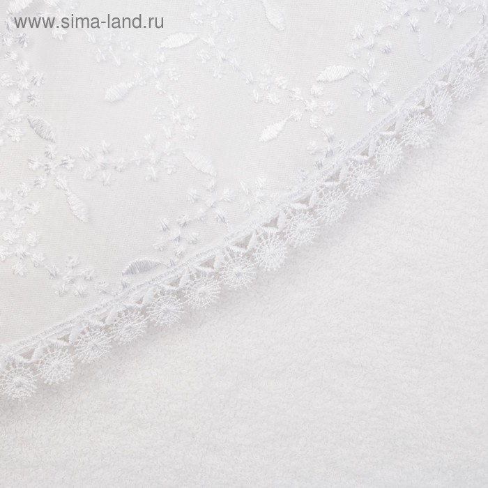 Полотенце уголок для крещения, размер 100х110 см, цвет белый