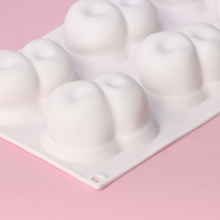 Форма для муссовых десертов и выпечки Доляна «Вишенки», 29,8×17,2×4,2 см, 6 ячеек (8×5 см), цвет белый Форма для муссовых десертов и выпечки Доляна «Вишенки», 29,8×17,2×4,2 см, 6 ячеек (8×5 см), цвет белый