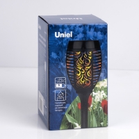 Садовый светильник Uniel на солнечной батарее &laquo;Факел&raquo;, 12 &times; 50 &times; 12 см, эффект пламени