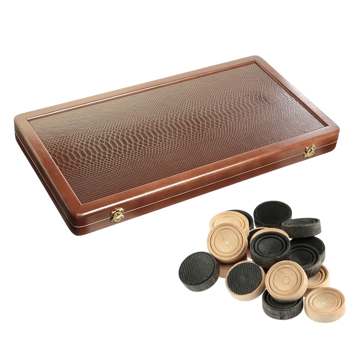 Нарды деревянные большие, настольная игра, 60 х 60 см, кожа, удав, коричневые Нарды деревянные большие, настольная игра, 60 х 60 см, кожа, удав, коричневые