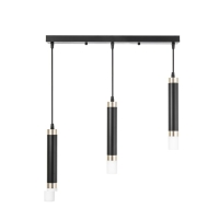 Светильник BayerLux Подвес "Вартона" 3хLED 18Вт 4000К черный золото 50х4х30-180см